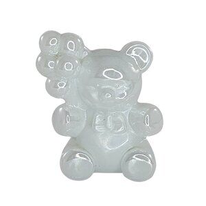 Vintage Boyd Glass Patrick Bear With Balloons Miniature Figurine White